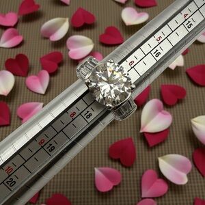 Cocktail Ring CZ 925 Signed GSK Size 7 Filigree sterling silver Mossanite 21.04G